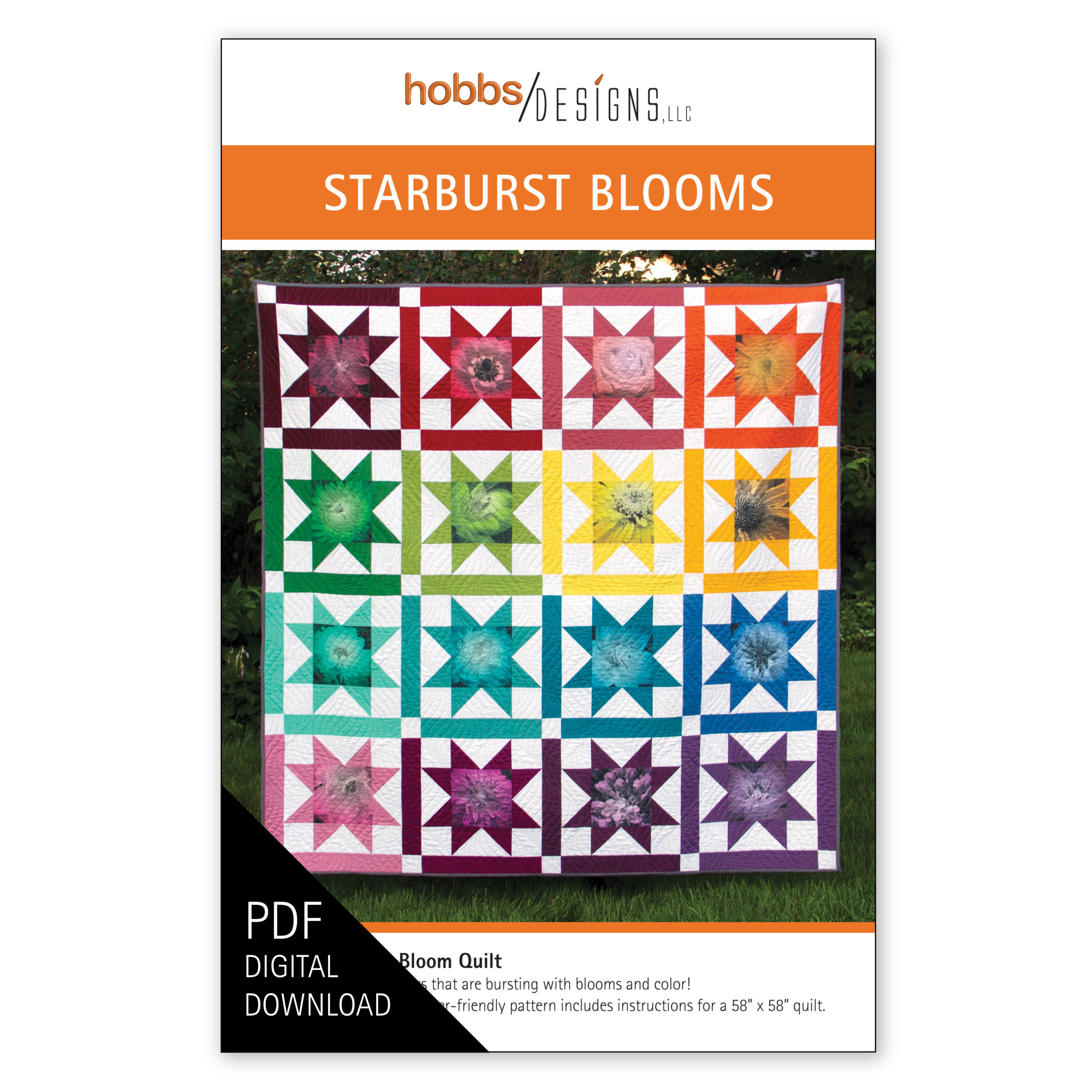 Starburst Blooms Quilt Pattern Cover