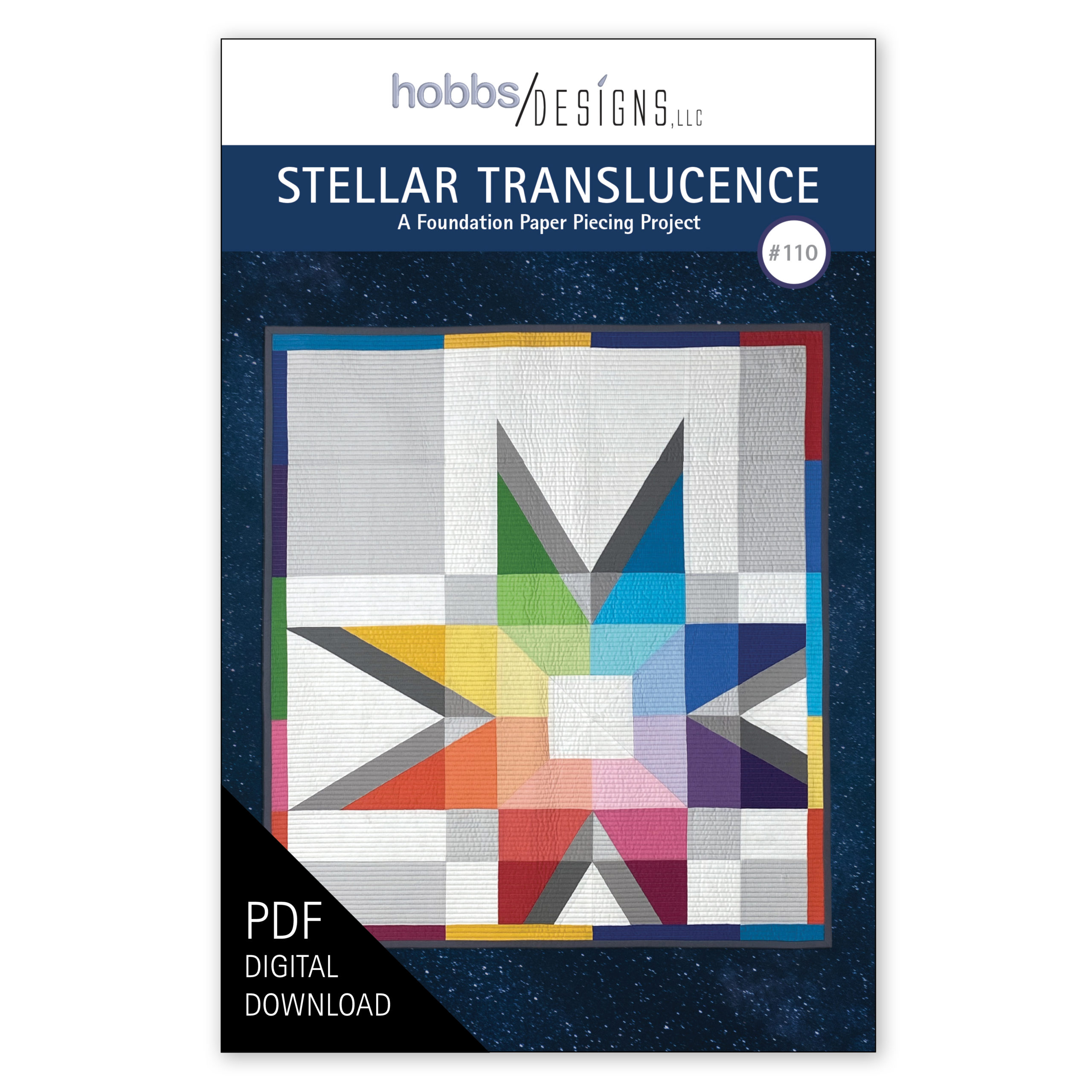 Stellar Translucence digital quilt pattern cover