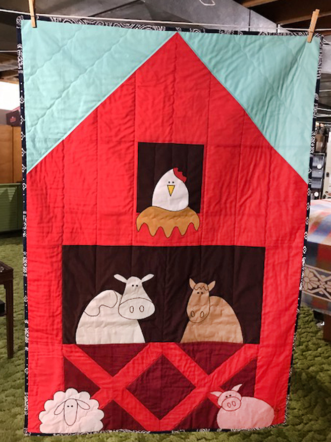 Red Barn Buddies Lap Quilt by Kathy D