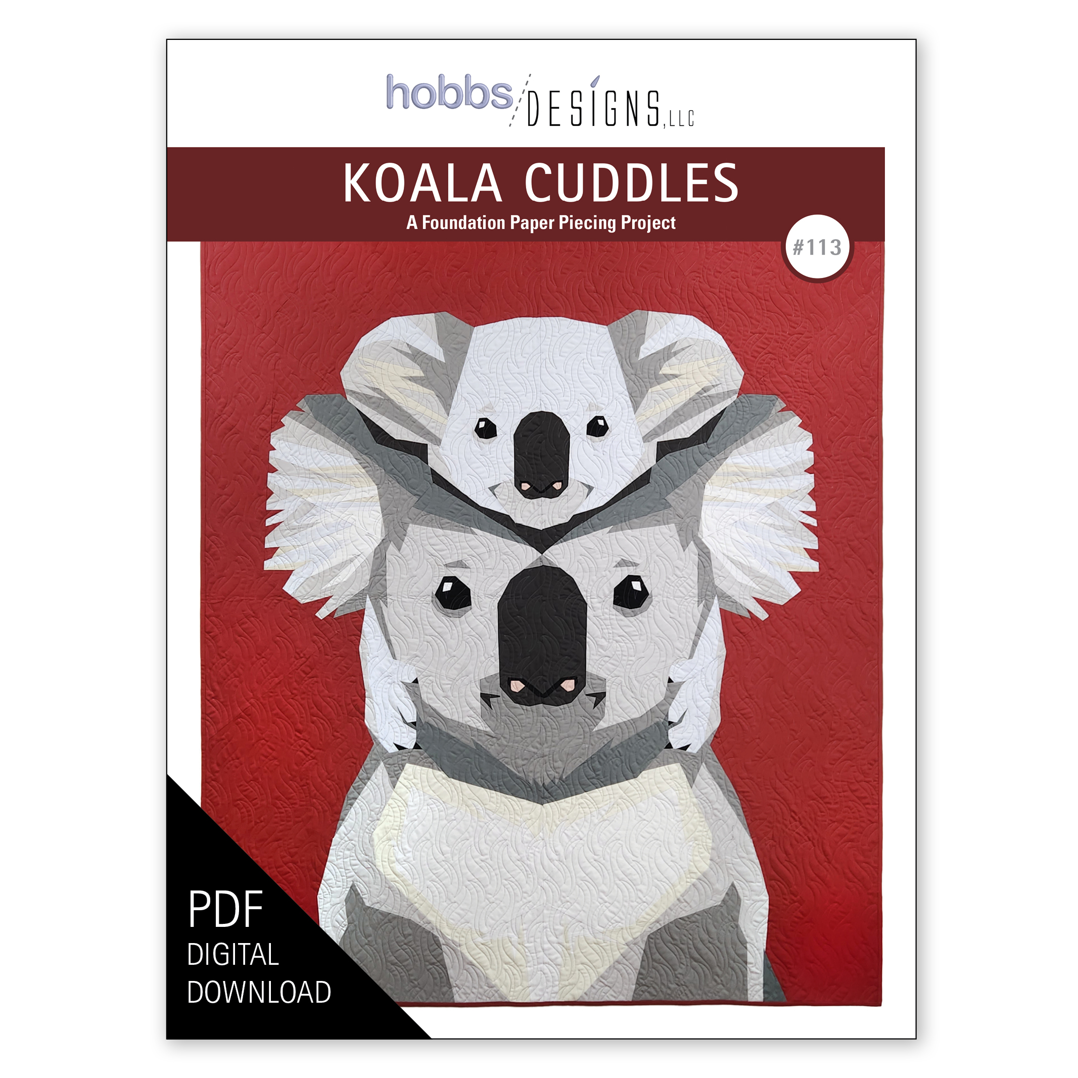 Koala Cuddles Digital Quilt Pattern Cover