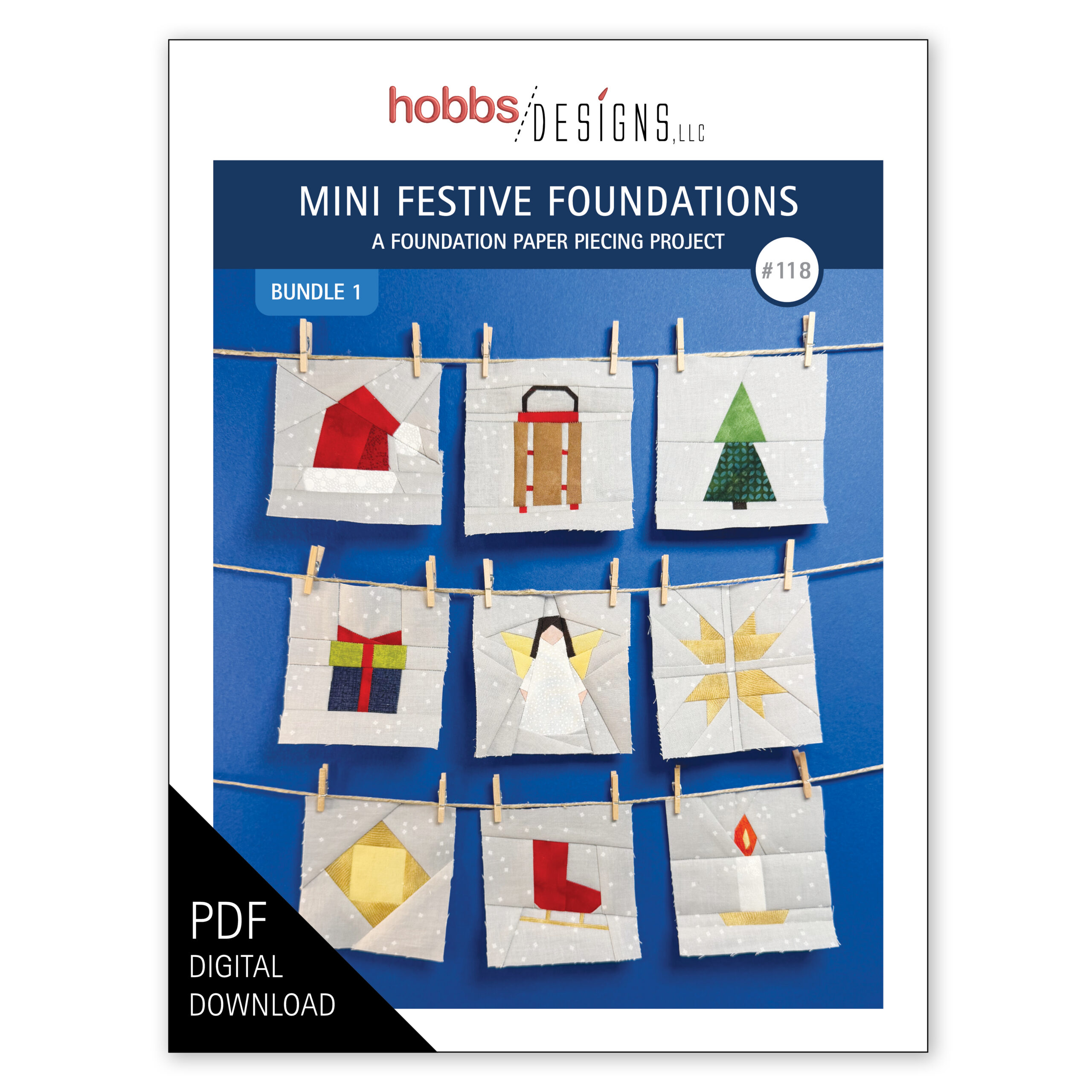 Mini Festive Foundations Bundle 1 Digital Quilt Pattern Cover