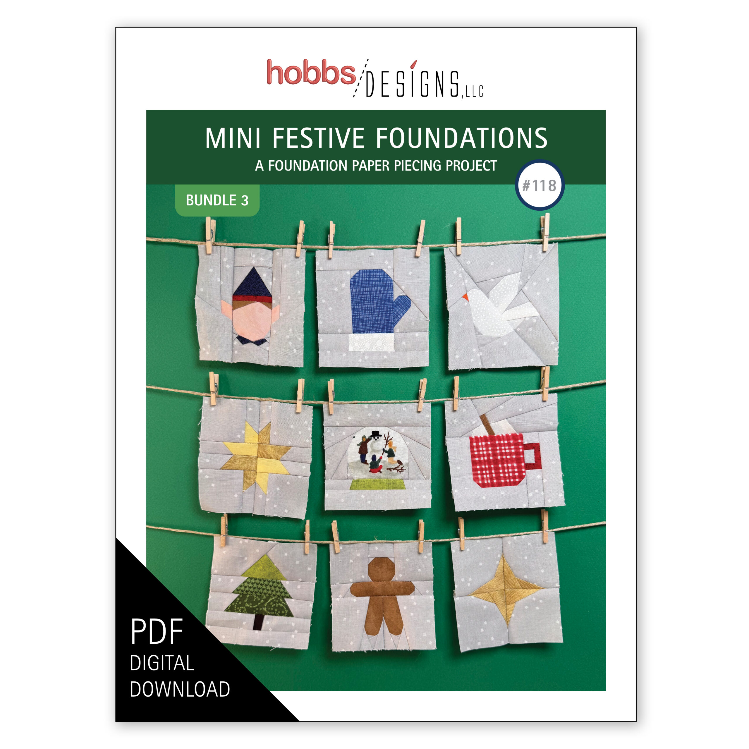 Mini Festive Foundations Bundle 2 Digital Quilt Pattern Cover